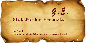 Glattfelder Erneszta névjegykártya